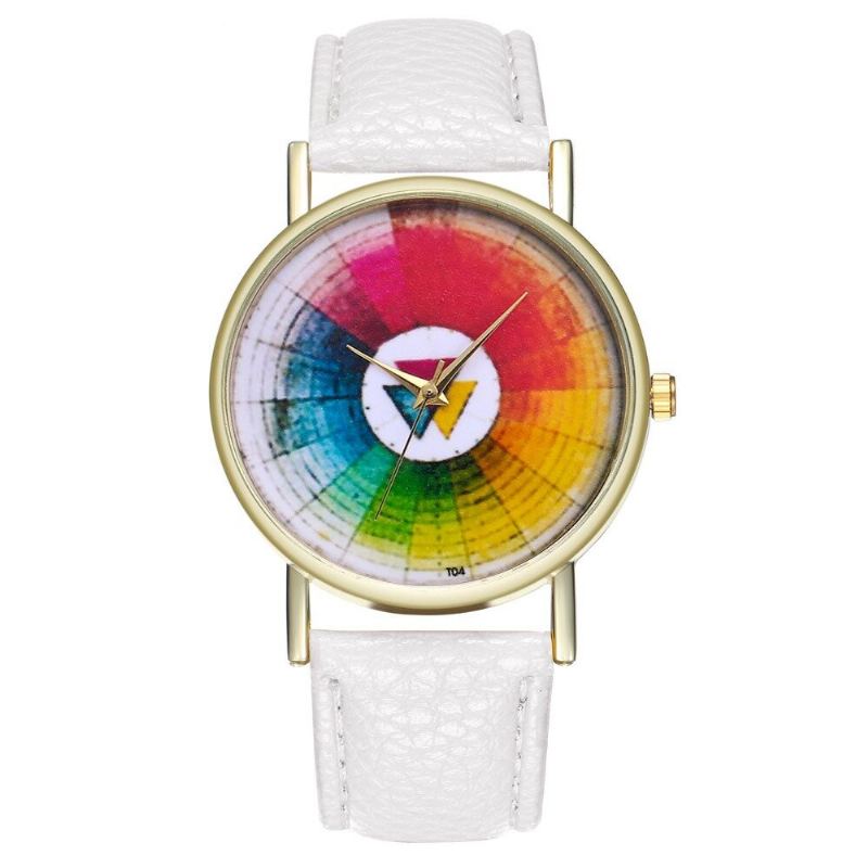 Trendy Kulaté Hodinky Swatch Klasické Kožené Quartz Vodotěsné Dámské