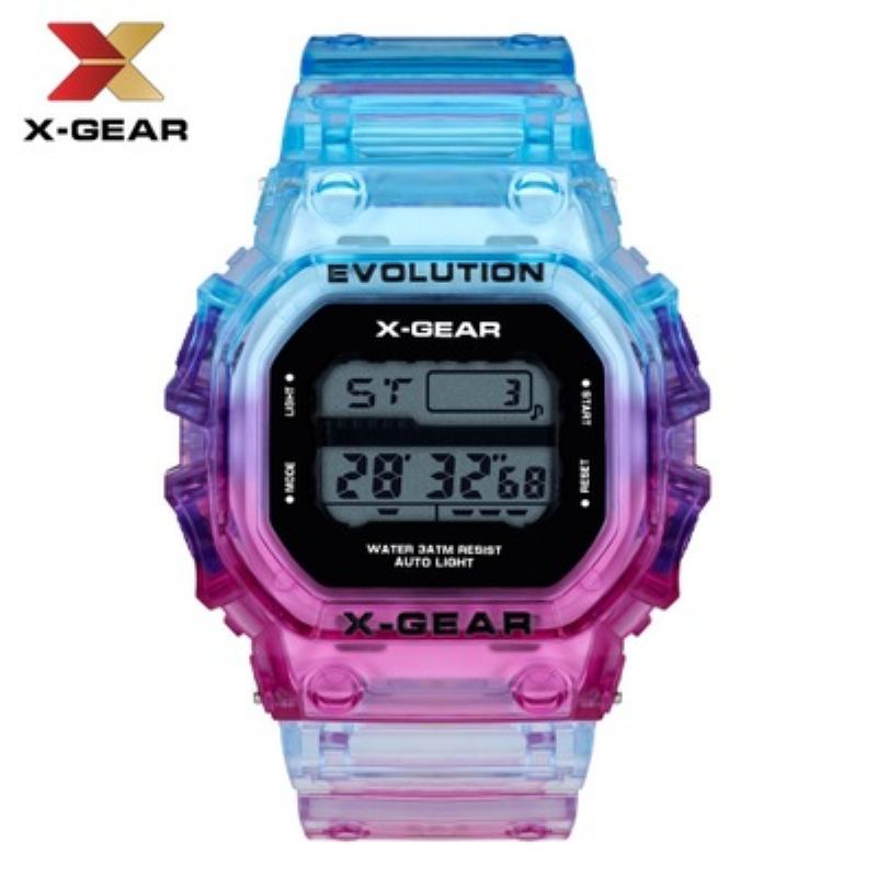 X-gear Revolution Barevně Kontrastní Sportovní Hodinky Vodotěsné Pánské Elektronické Moq 20pcs