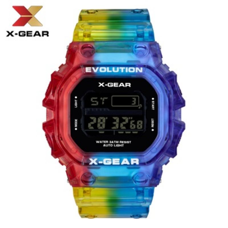 X-gear Revolution Barevně Kontrastní Sportovní Hodinky Vodotěsné Pánské Elektronické Moq 20pcs