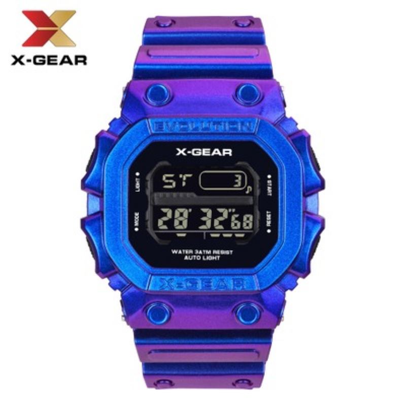 X-gear Revolution Stylové Fialové Sportovní Hodinky Vodotěsné Pánské Elektronické Moq 20pcs