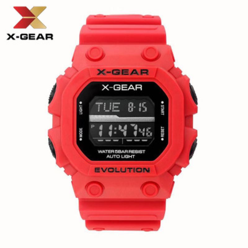 X-gear Revolution Vodotěsné Pánské Elektronické Hodinky Móda Sportovní Červené Moq 20pcs