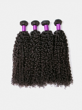 1 Balíček Brazilské Kinky Curly Virgin Human Hair Weaving Natural Color