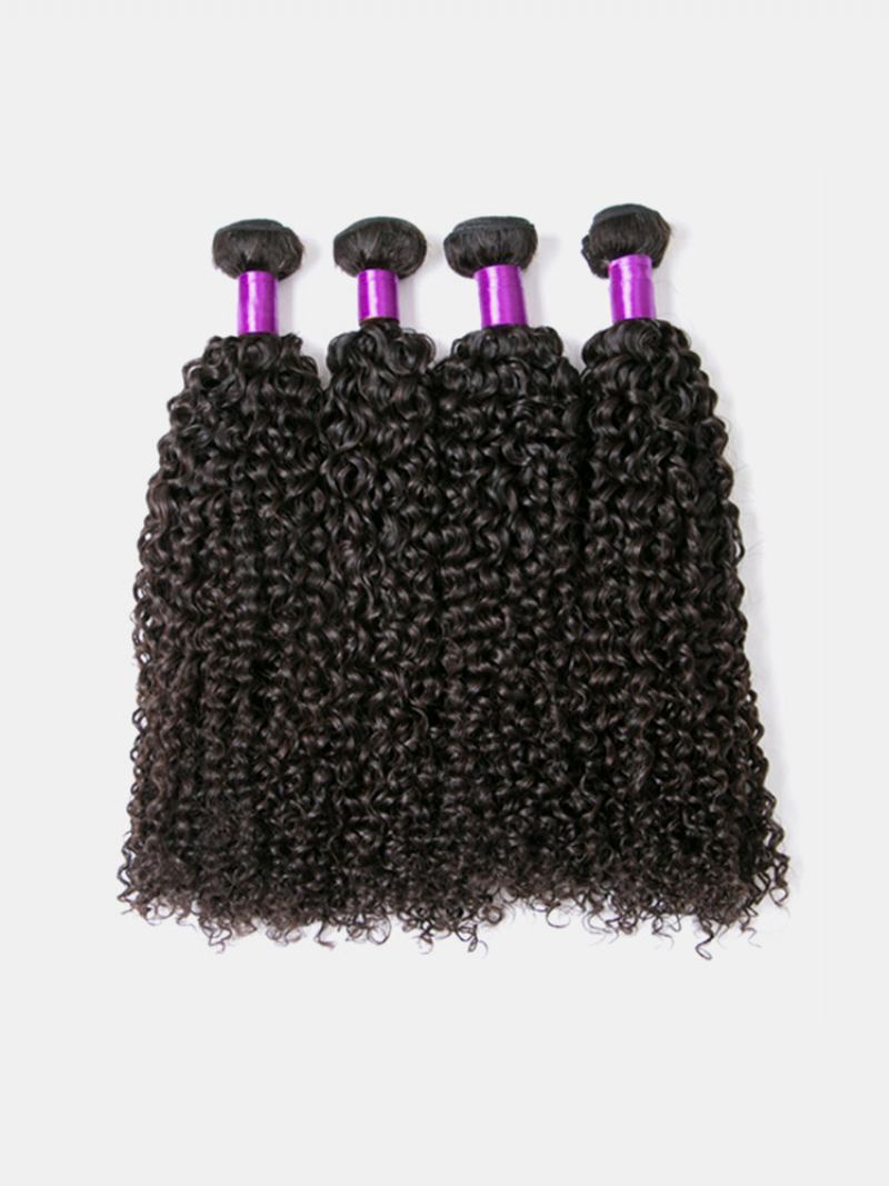 1 Balíček Brazilské Kinky Curly Virgin Human Hair Weaving Natural Color