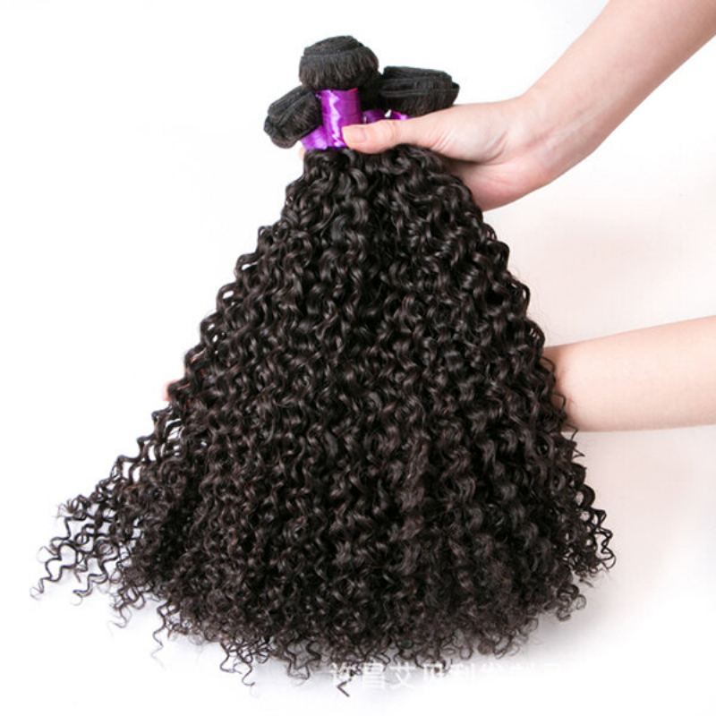 1 Balíček Brazilské Kinky Curly Virgin Human Hair Weaving Natural Color