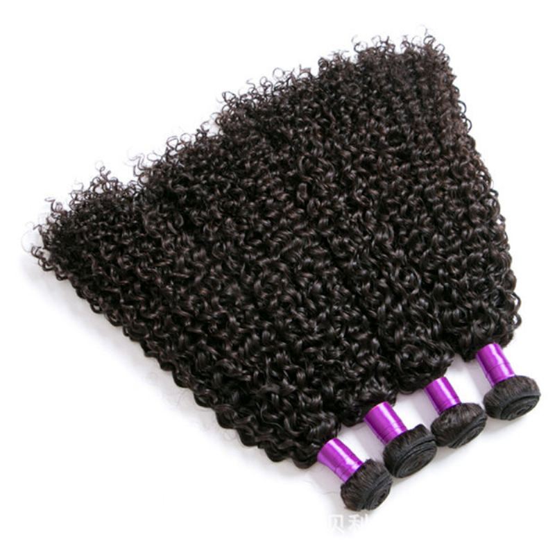 1 Balíček Brazilské Kinky Curly Virgin Human Hair Weaving Natural Color