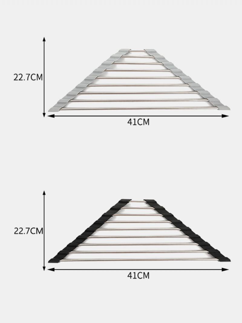 1 Pc Trojúhelníkový Stojan Na Sušení Nádobí Pro Rohový Dřez Držák Houbičky Skládací Nerezový Odkapávač Na Kuchyňské Příslušenství