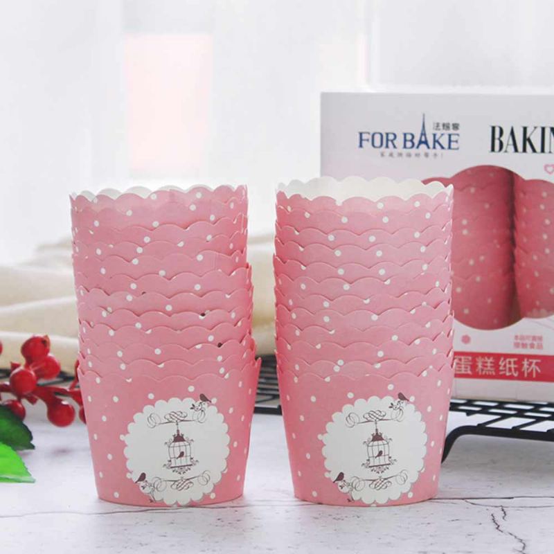 24ks Forma Na Pečení Kulatý Potahovaný Papír Malý Dort Puff Muffin Cake Paper Cup Pekáč