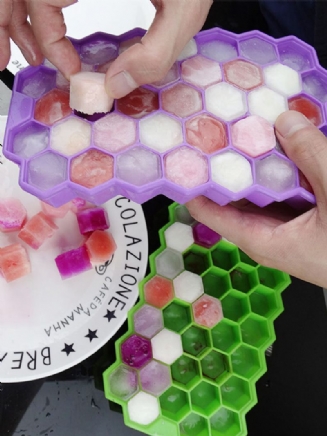 37 Mřížka Honeycomb Silikonová Kostka Ledu Výrobník S Drceným Ledem Forma Na Led