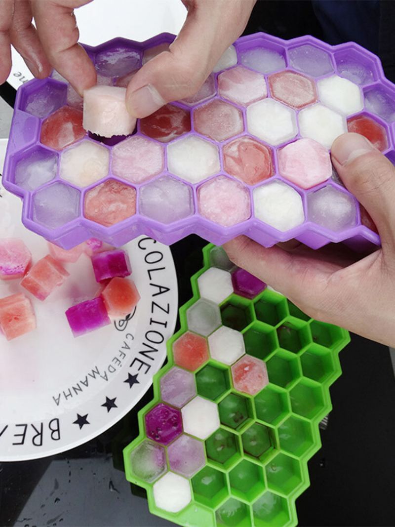 37 Mřížka Honeycomb Silikonová Kostka Ledu Výrobník S Drceným Ledem Forma Na Led