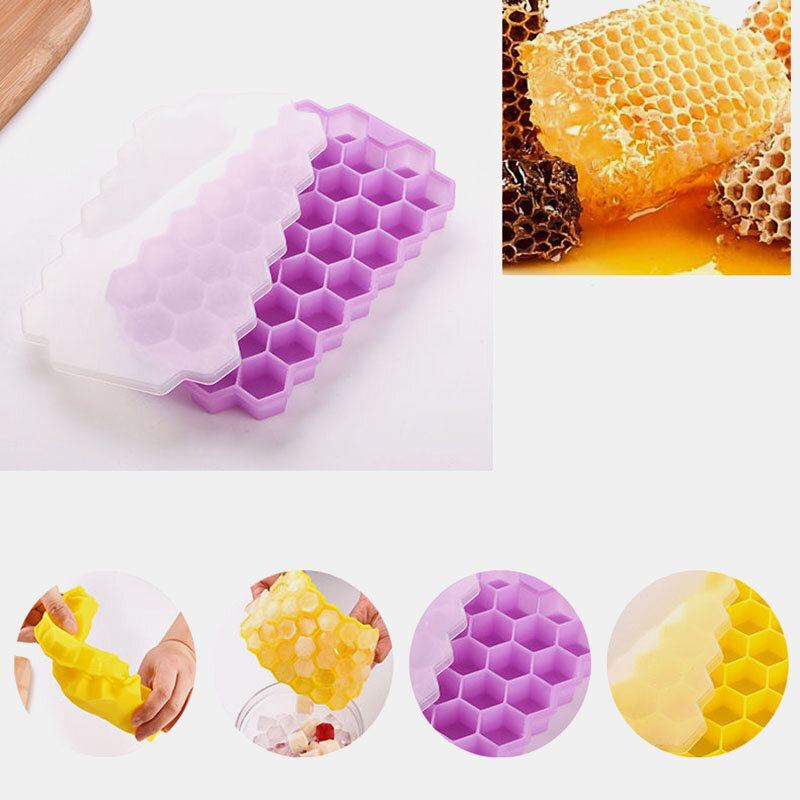 37 Mřížka Honeycomb Silikonová Kostka Ledu Výrobník S Drceným Ledem Forma Na Led