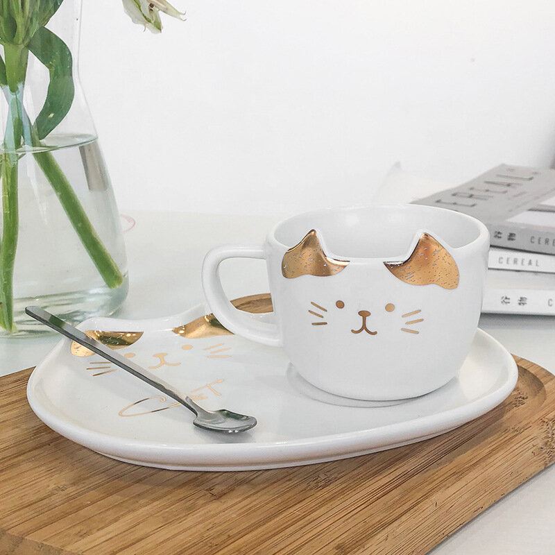 Cat Gold Ceramic Coffee Cup Miska Restaurace S Misky Water Cup Office Cup