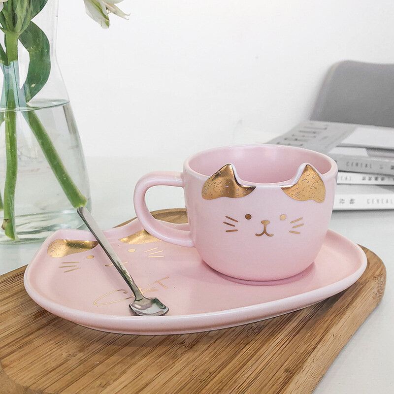 Cat Gold Ceramic Coffee Cup Miska Restaurace S Misky Water Cup Office Cup