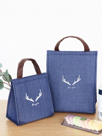 Denim Lunch Tote Bag Vodotěsné Úložné Nádoby Na Kabelky Odolné Proti Oleji A Chladiči