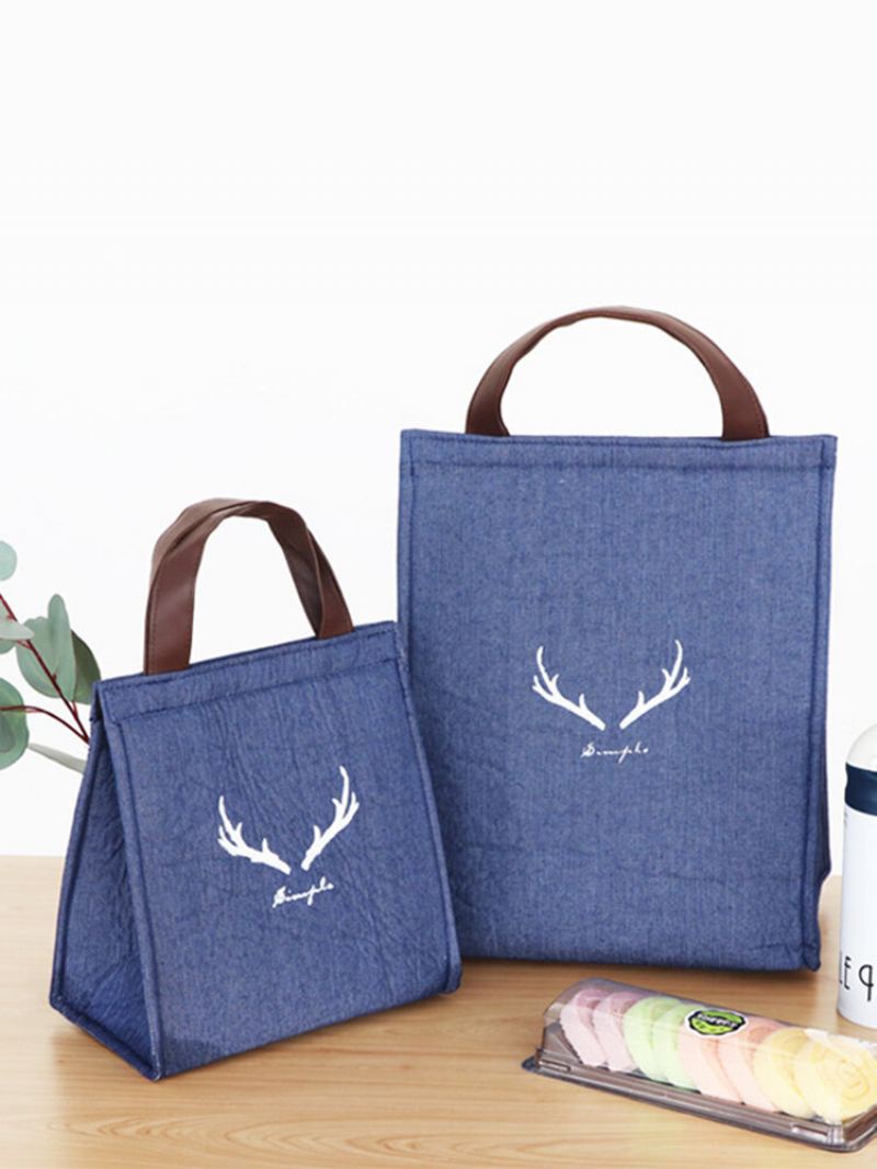 Denim Lunch Tote Bag Vodotěsné Úložné Nádoby Na Kabelky Odolné Proti Oleji A Chladiči