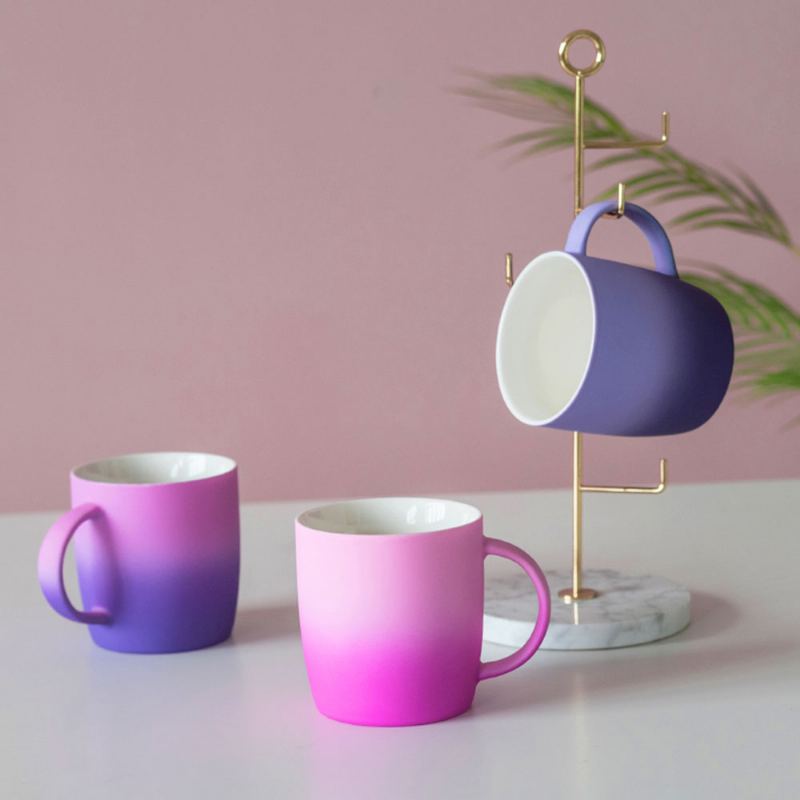 Elegantní Porcelánový Hrnek Na Kávu Gradient Color Matte Keramický Šálek Na Čaj