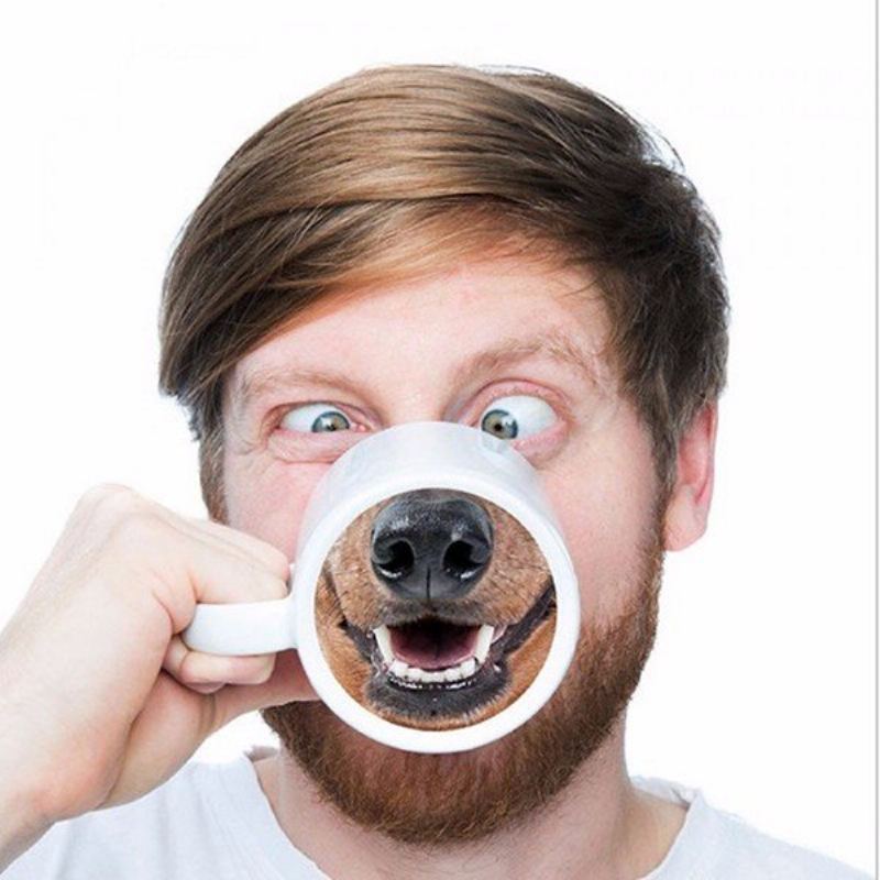 Funny Dog Nose Hrnek Na Čaj S Kávou Creative Pet Doggy Keramický Na Vodu