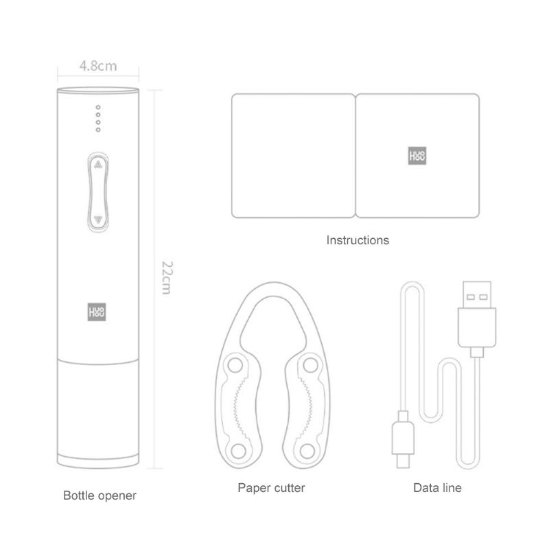 Huohou Elektrický Otvírák Na Láhve S Vývrtkou Usb Dobíjecí Na Víno S Displejem Baterie A Nízkou Hlučností Pro Rychlé Otevírání 6s