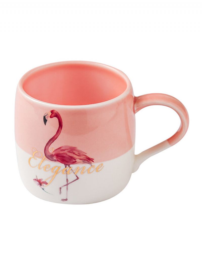 Keramický Kreativní Barevný Blok Se Vzorem Flamingo Nordic Style Water Milk Cup