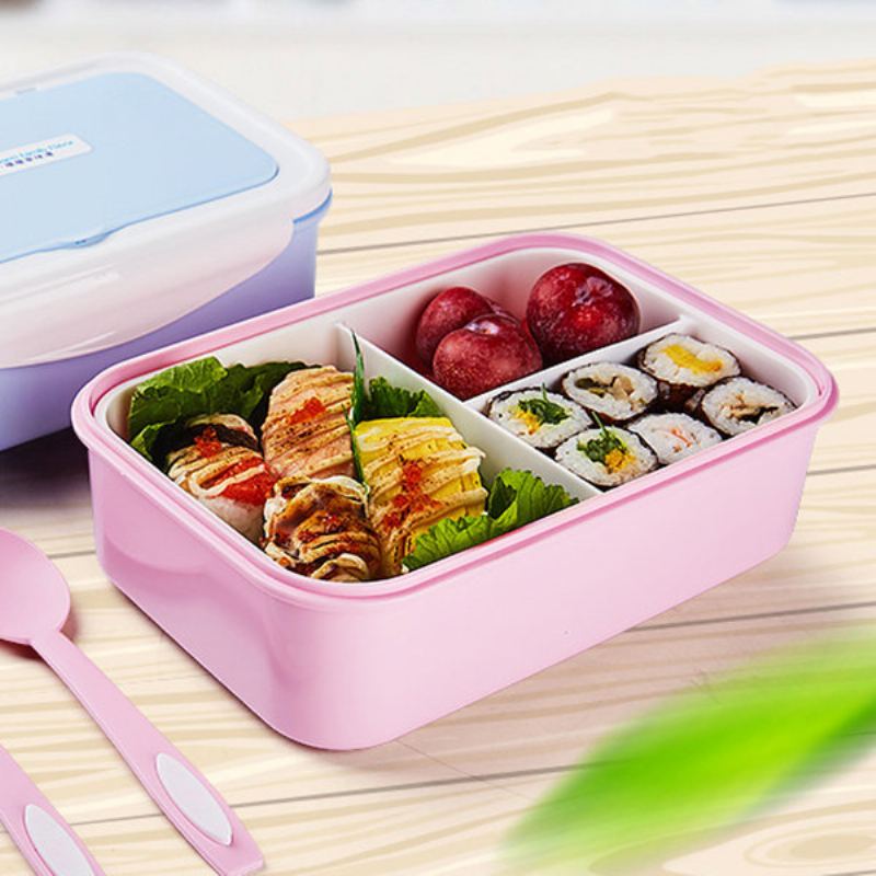 Mikrovlnná Trouba Eco-friendly Lunchbox Nádoba Na Potraviny Se Lžící A Vidličkou