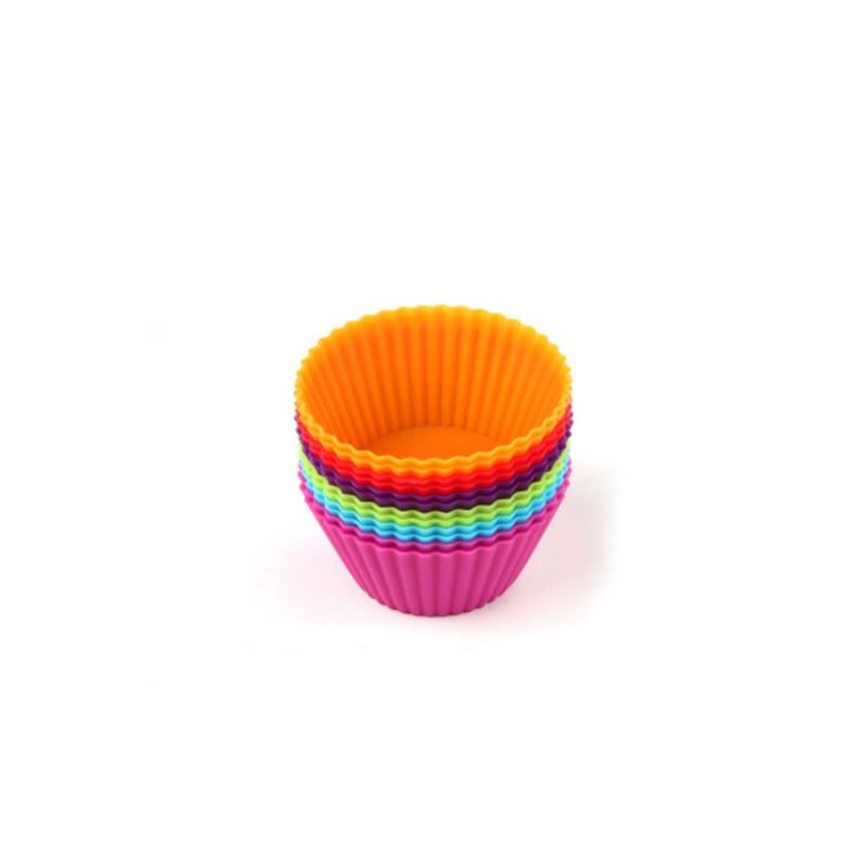 Opakovaně Použitelné Silikonové Zapékací Košíčky Multi-colors Muffin Cup Liners 12pcs