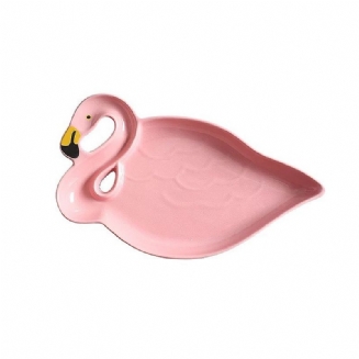 Porcelánový Talíř Flamingo Tvar Duté Nádobí Na Rýžové Svačiny Elegantní Tác Nepravidelná Miska