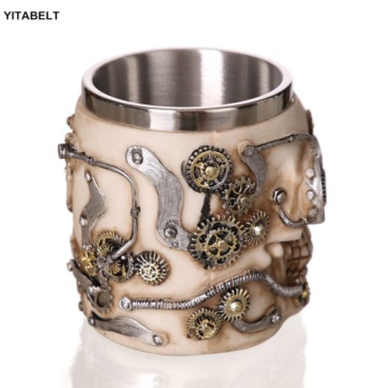 Stainless Steel Skull Cup Šálek Kávy Piva Hrnek Na Čaj Na Rodinnou Párty Bar Dekorace Dárek 500 Ml