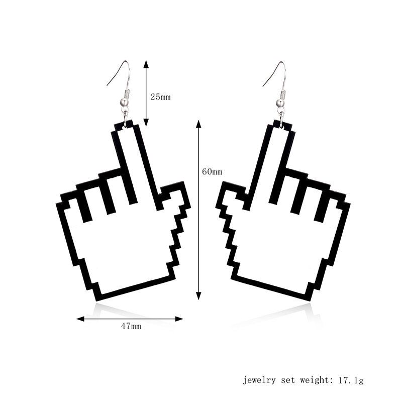 Dámské Punkové Náušnice Hand Finger Akrylové