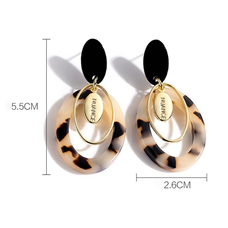 Elegantní Design Kruh Leopard Hoop Náušnice Velké Dlouhé Pro Ženy