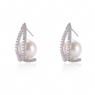 Elegantní Luxusní Náušnice Pearl Rhinestone Trendy