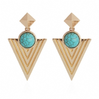 Pyramidový Kruh Menšina Bohémský Vítr Ucho Šperky Indické Dámské Retro Big Circle Earrings E4694