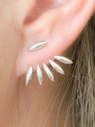 Trendy Dámské Náušnice Leaf Punk Gold Silver Ear Stud Spiky Spike Claw