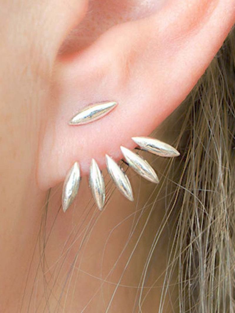 Trendy Dámské Náušnice Leaf Punk Gold Silver Ear Stud Spiky Spike Claw