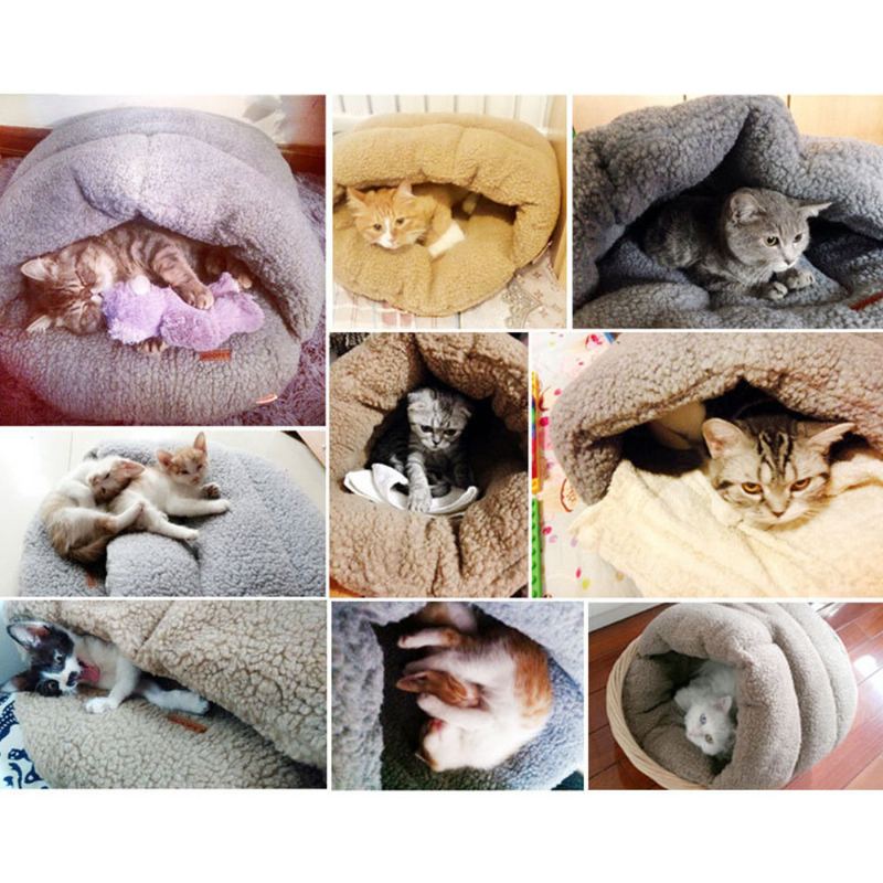 2 Barvy Shearling Velvet Pet Slipper Spací Pytel Chovatelská Stanice Pes Cat Cave Bed