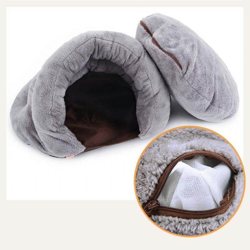 2 Barvy Zahuštěný Sametový Spací Pytel Pro Mazlíčky Chovatelská Stanice Puppy Cat Warm Cave Bed