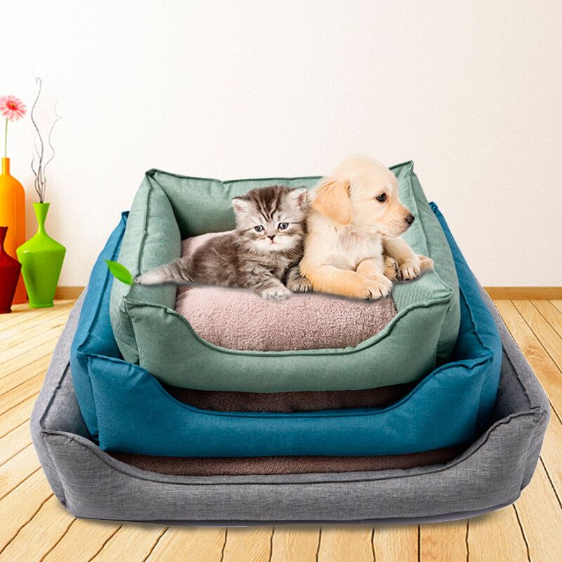 3 Barvy Plyšová Pohovka Oxford Fabric Pet Sofa Bed Kennel Psí Kočka Chovatelská Stanice Proti Poškrábání