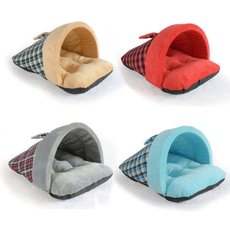 Pes Kočka Měkký Teplý Spací Pytel Puppy Sleeping Cave House Winter Bed Mat