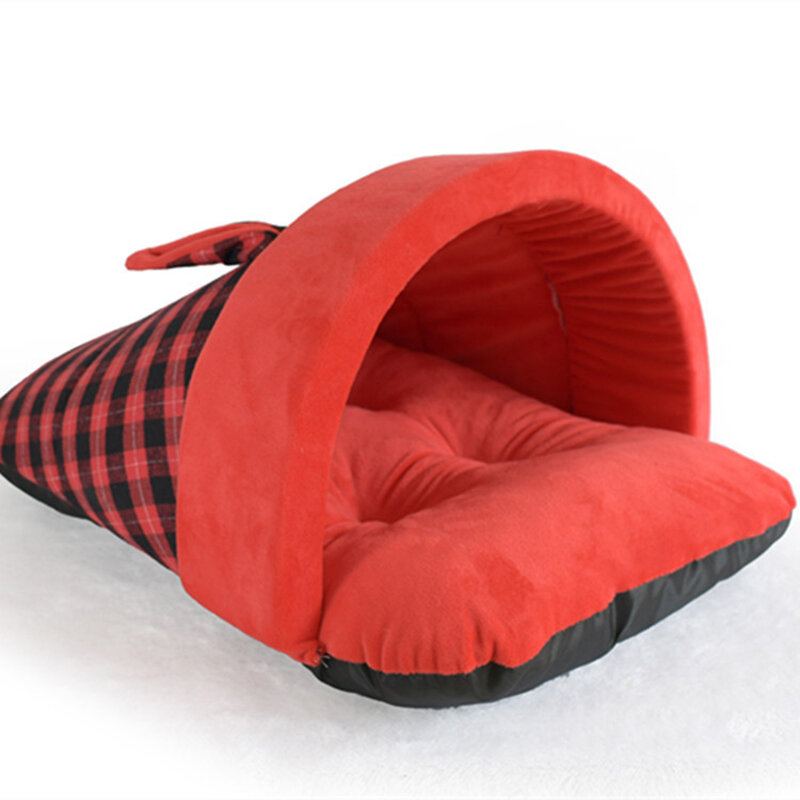 Pes Kočka Měkký Teplý Spací Pytel Puppy Sleeping Cave House Winter Bed Mat