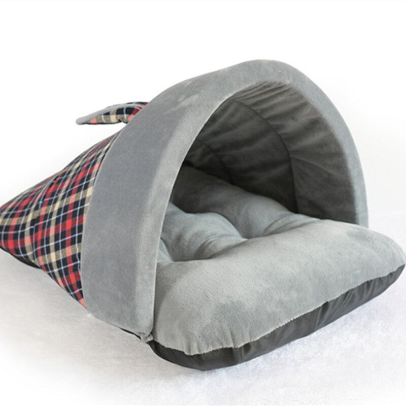 Pes Kočka Měkký Teplý Spací Pytel Puppy Sleeping Cave House Winter Bed Mat