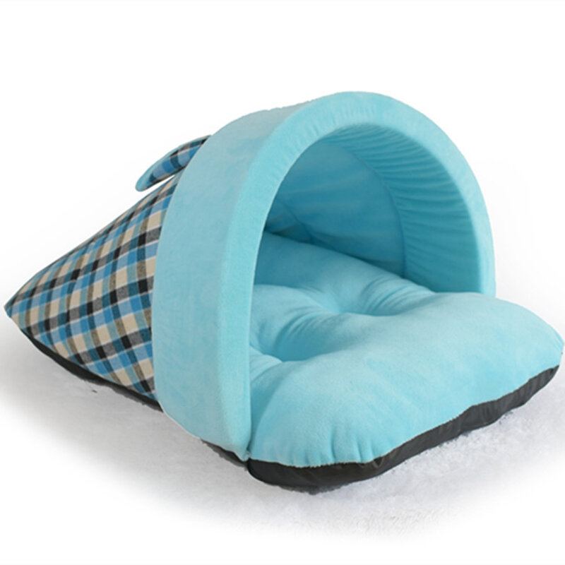 Pes Kočka Měkký Teplý Spací Pytel Puppy Sleeping Cave House Winter Bed Mat