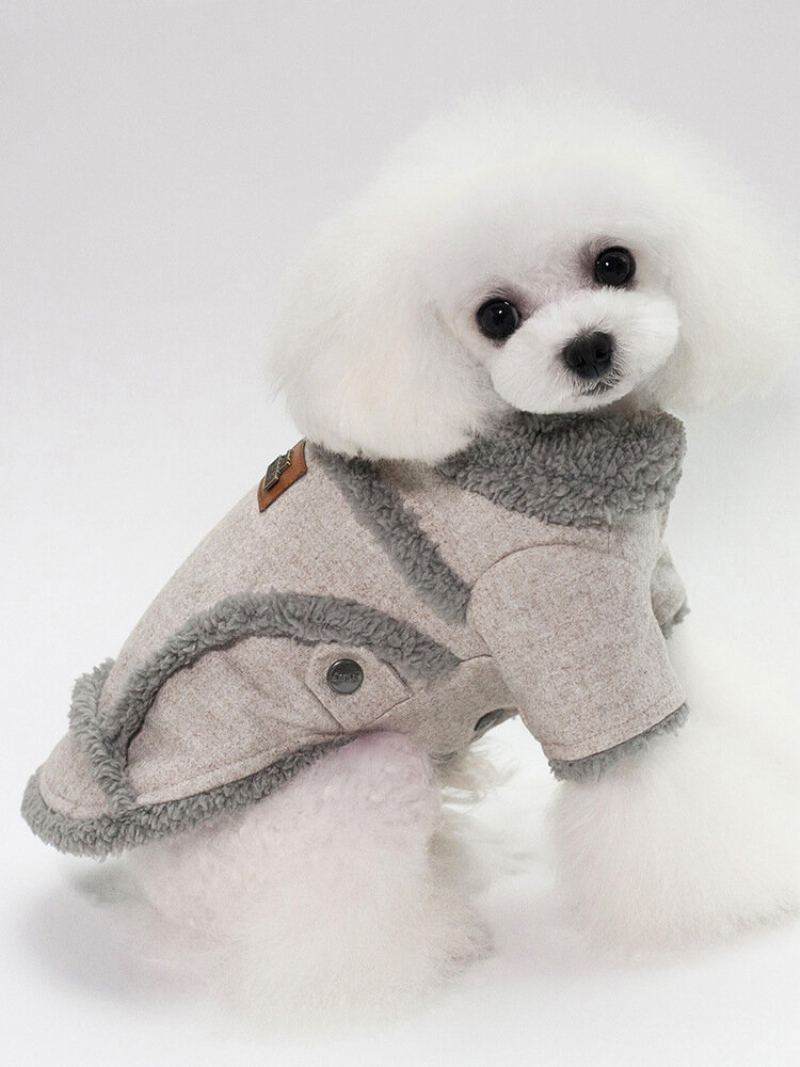 Pet Dog Fleece Neck Zimní Teplý Kabát Štěně Měkký Svetr Oblečení