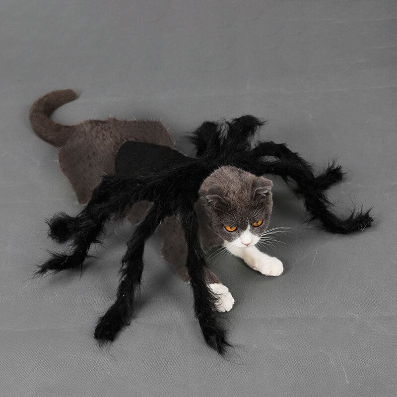 Pet Halloween Funny Spider Oblečení Kočka Dog Hororová Simulace Plyšové Pavoučí Transformační Společenské Šaty