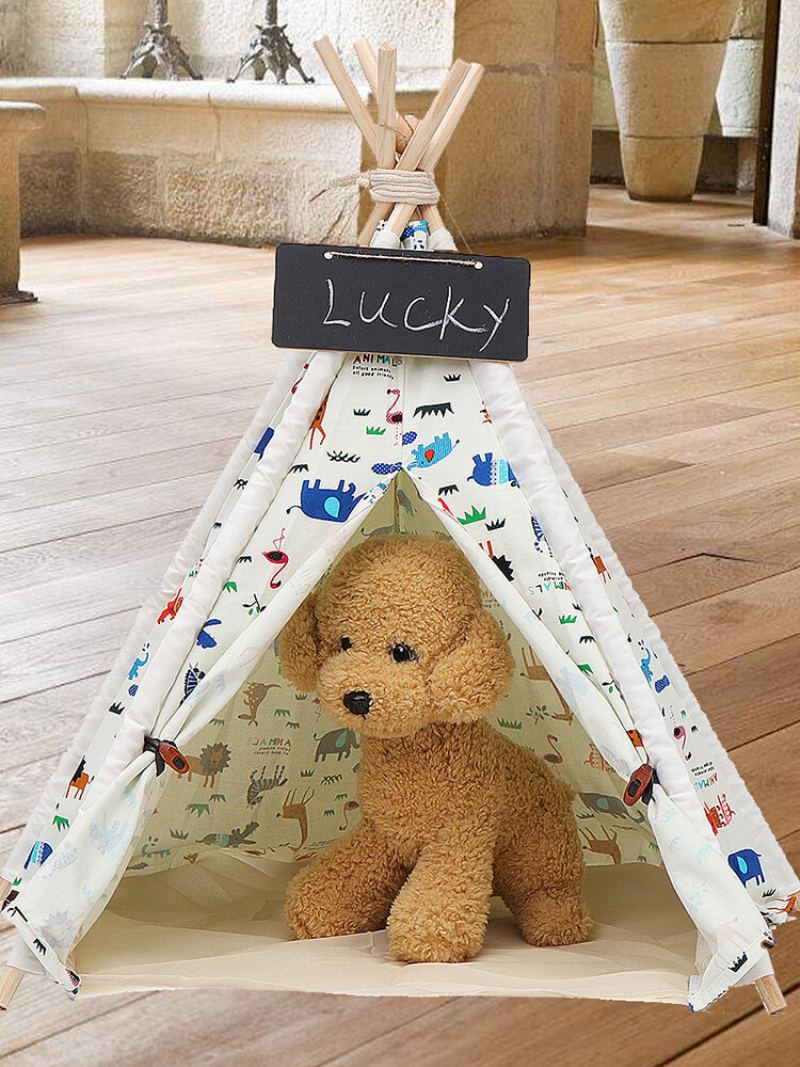 Pets Teepee Stan Psi Domácí Plátno Předstírat Play Playhouse Tipi Venkovní Vnitřní