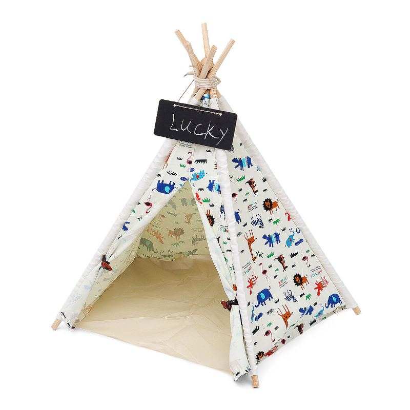 Pets Teepee Stan Psi Domácí Plátno Předstírat Play Playhouse Tipi Venkovní Vnitřní