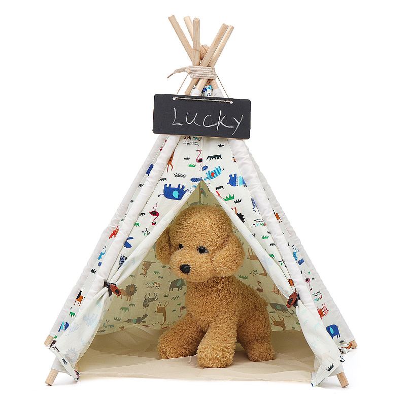 Pets Teepee Stan Psi Domácí Plátno Předstírat Play Playhouse Tipi Venkovní Vnitřní