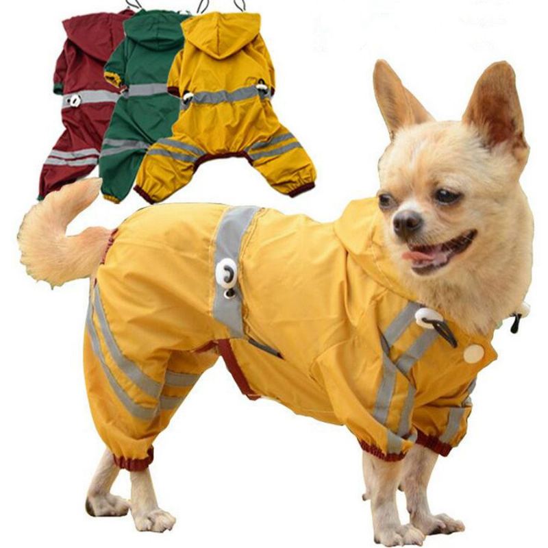 Pláštěnka Pro Psa Nastavitelné Oblečení Do Deště Glisten Style Pet Rainsuit Nepromokavá Bunda S Kapucí