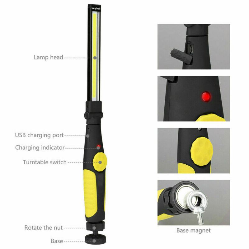 Multifunkční 10000 Lumen Cob Led Slim Work Light Lamp Dobíjecí Svítilna