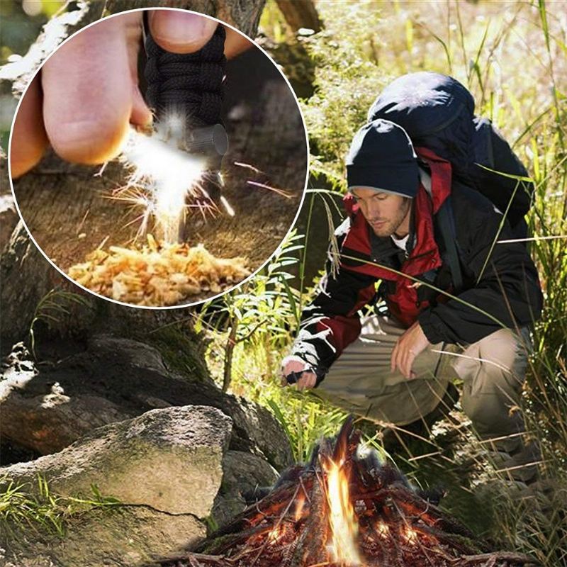 Paracord Karabina Klíčenka Pro Přežití Firestarter 2 Balení Klíčenky Pro Outdoorové Vybavení Pro Turistiku Kempování Lov Rybaření