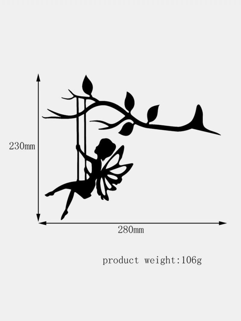 1 Ks 2d Dekorace Zahradní Víla Kůl Kovové Umění Silueta Skřítka Vložení Ozdoby Pro Venkovní Houpání Na Větvi Hogard