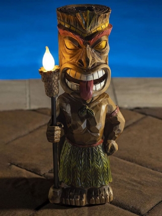 1 Pc Kreativní Vintage Tribal Totem Socha Z Pryskyřice S Blikající Led Baterkou Venkovní Vnitřní Nádvoří Zahradní Lampa