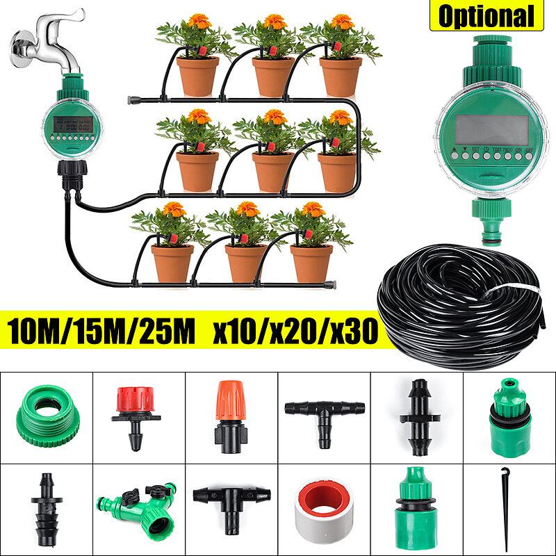 10/15/25m 33/49/82ft Automatický Mikrosystém Kapkové Závlahy Pro Rostliny Samozavlažovací Sady Zahradní Hadice Pro Domácí Zahradu Závěsný Koš Pro Zavlažování Automatická Sada Pro Rostlin Květina